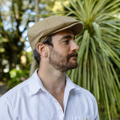Gorra Newsboy de lino de Jaxon & James Camel al por mayor