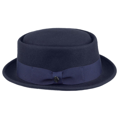 Sombrero flexible de lana Pork Pie de Jaxon & James Azul Marino al por mayor