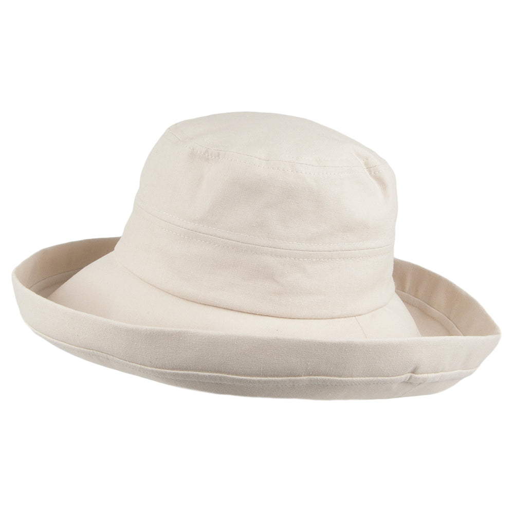 Sombrero plegable Lily de lino de Sur la tête Arena al por mayor