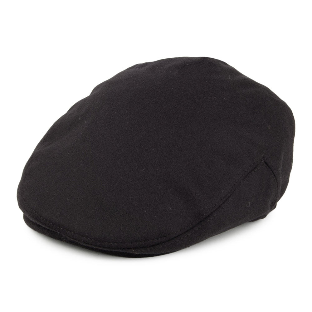 Gorra plana Harlem de lana pura de Jaxon & James Negro al por mayor