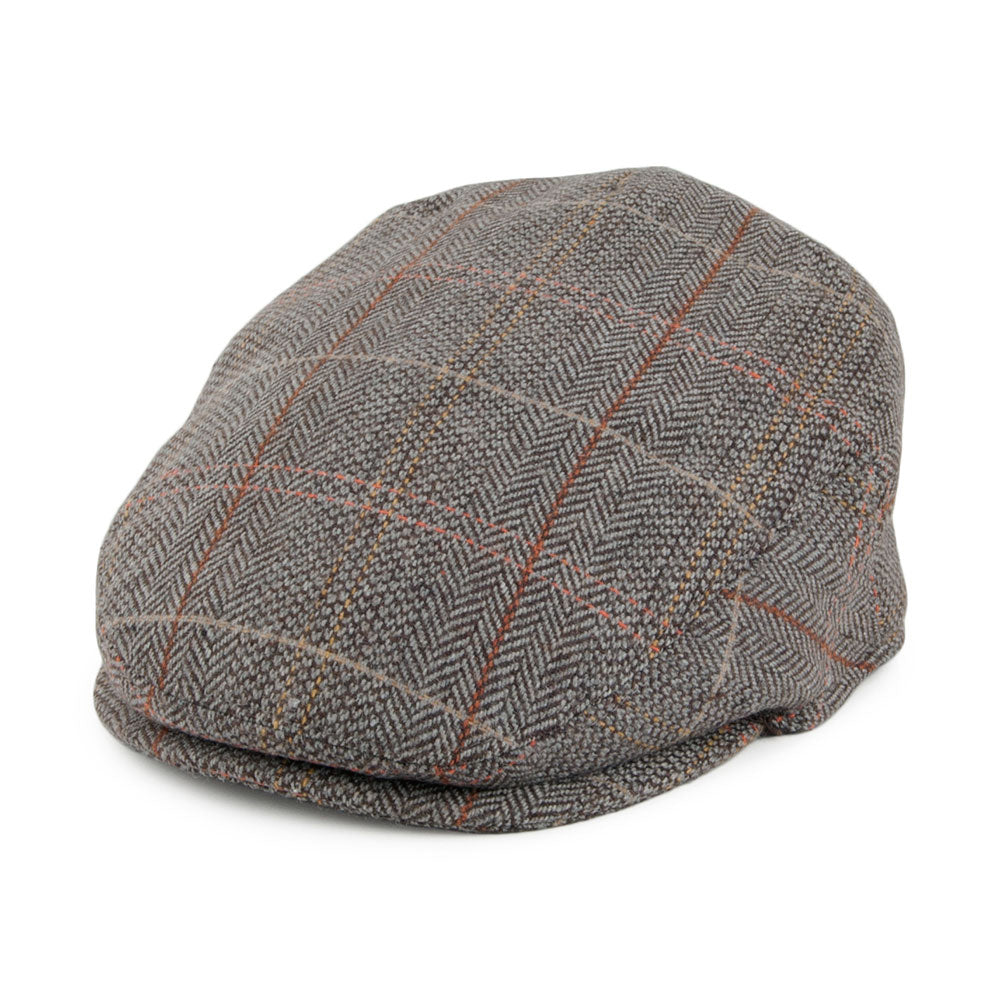 Gorra plana infantil de Tweed de Jaxon & James Marrón-Gris al por mayor
