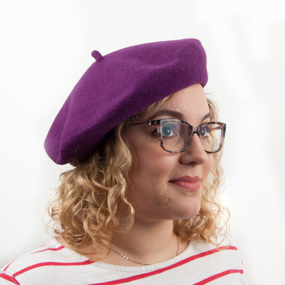 Boina vasca de lana Fashion Morado al por mayor