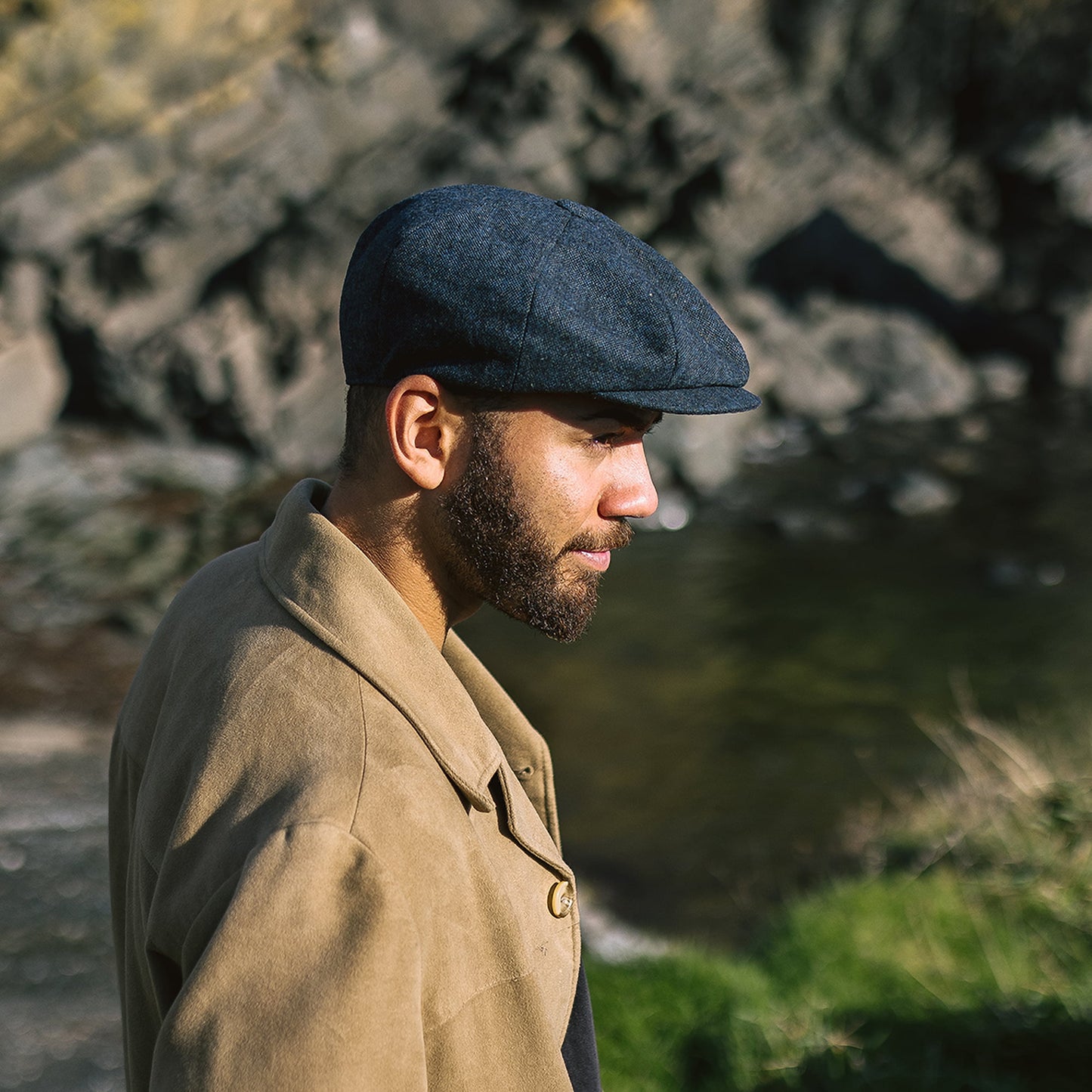 Gorra Newsboy Falconbrook de Jaxon & James Azul Marino al por mayor