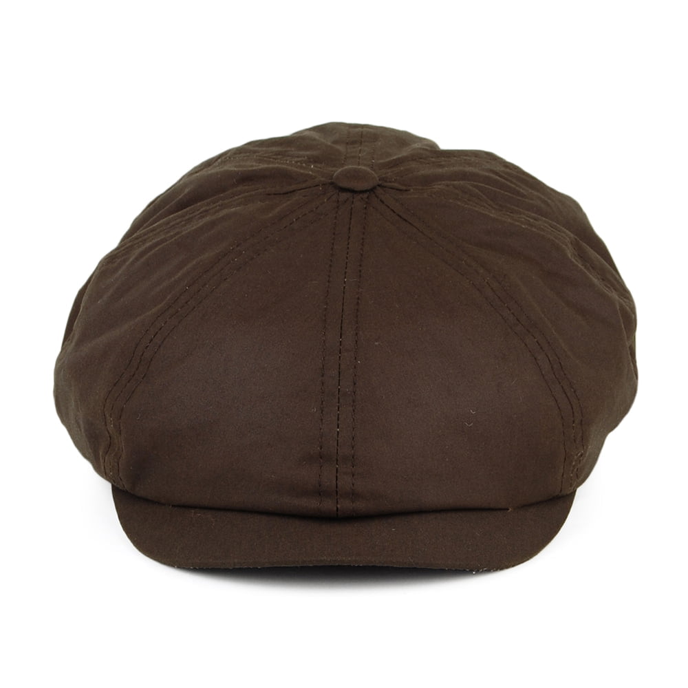 Gorra Newsboy British Millerain de algodón encerado de Jaxon & James Marrón al por mayor