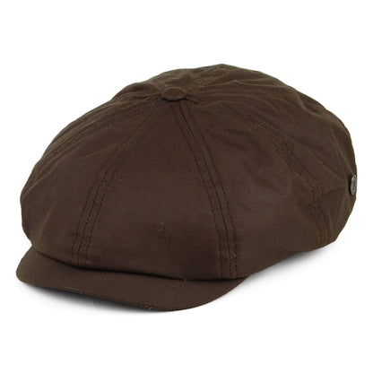 Gorra Newsboy British Millerain de algodón encerado de Jaxon & James Marrón al por mayor