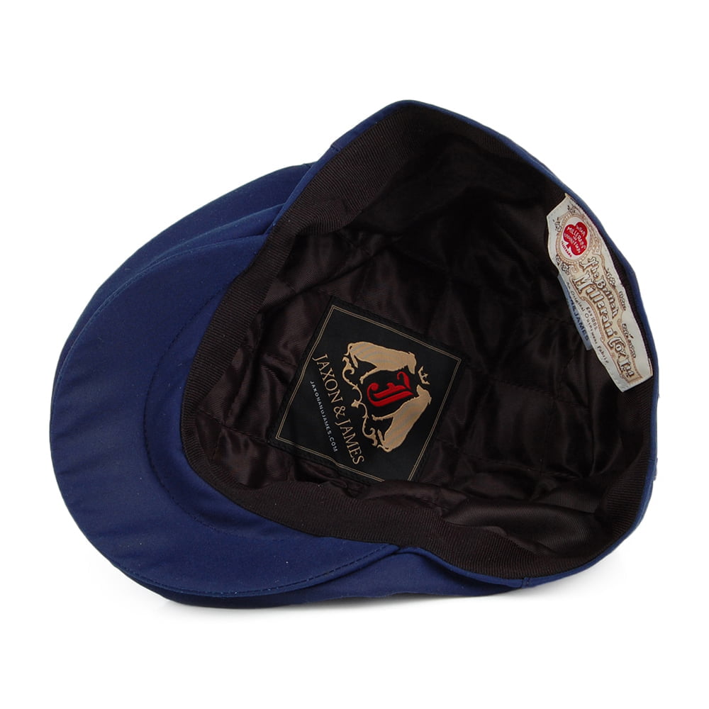 Gorra plana British Millerain de algodón encerado de Jaxon & James Azul Marino al por mayor