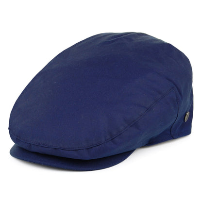 Gorra plana British Millerain de algodón encerado de Jaxon & James Azul Marino al por mayor
