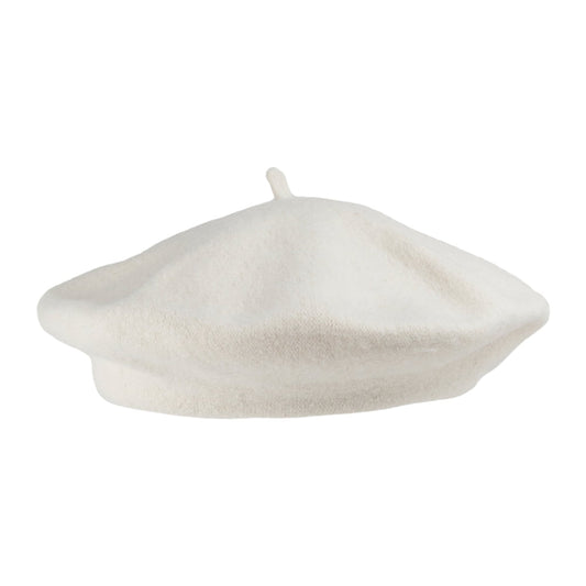Boina Fashion de lana de Village Hats Blanco roto al por mayor