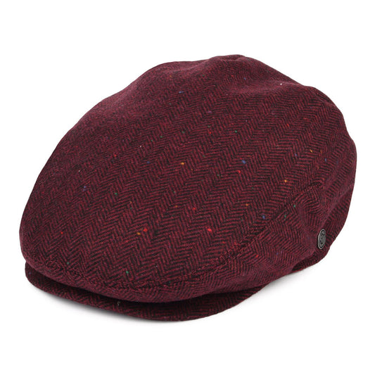 Gorra plana Hillcrest diseño de espiga de Jaxon & James Rojo Burdeos-Negro al por mayor